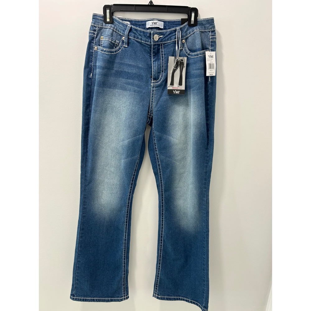 YMI Premium Stitch Mid Rise Bootcut NWT Jeans Medium Wash Blue Size 11/30 New